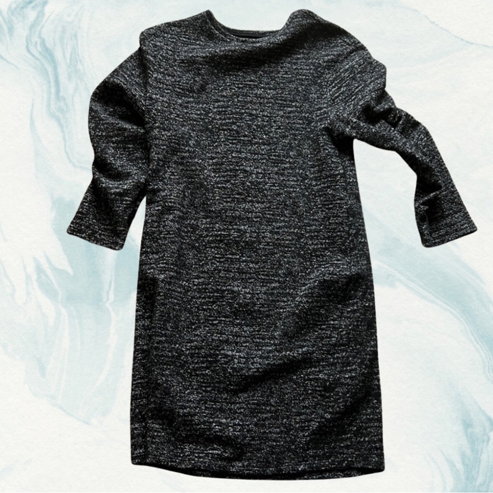 Topshop black and gray 3/4 sleeve shirt dress